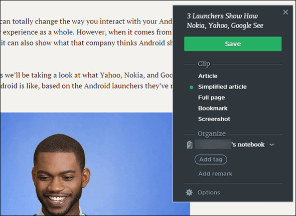 Evernote Web Clipper